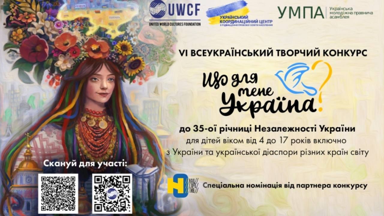 VІ Всеукраїнський творчий конкурс «Що для мене Україна?»: триває прийом робіт 